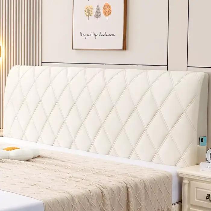 Housse de tête de lit universelle en coton doux, rembourrée, anti-poussière, confortable, épaisse, S