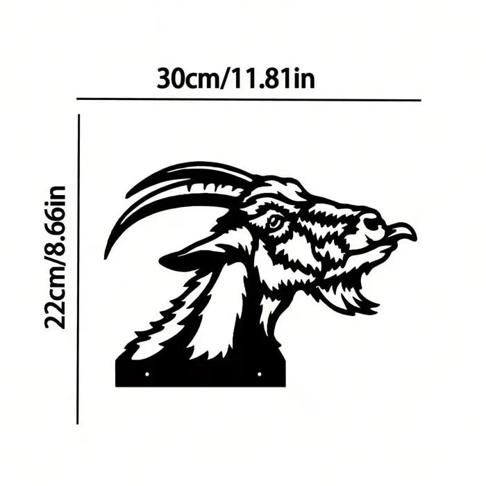 CIFBUY Silhouette de tête de chèvre en fer, décoration extérieure mignonne pour clôture de jardin, f