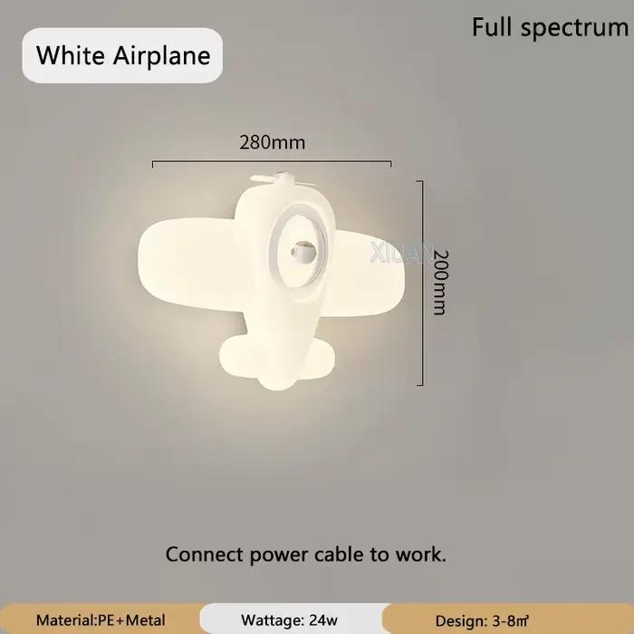 Applique murale LED pour chambre d'enfant, lampe de chevet, avion romantique, chambre d'enfant, bébé