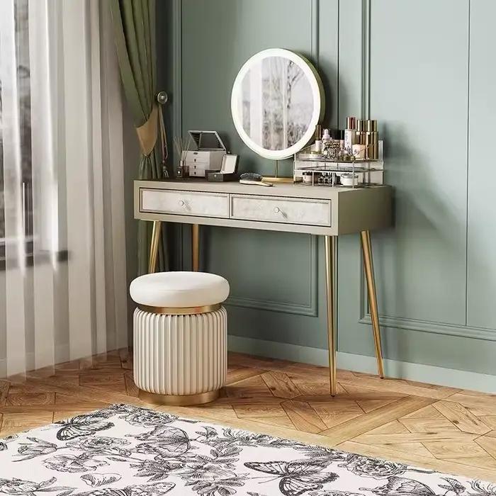 Coiffeuse esthétique pour chambre à coucher, rangement, Design moderne, coiffeuse pour filles, petit