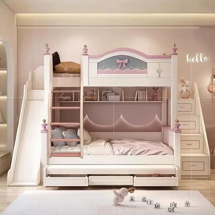 Lit superposé en bois massif personnalisé bon marché, meubles de chambre à coucher de haute qualité 