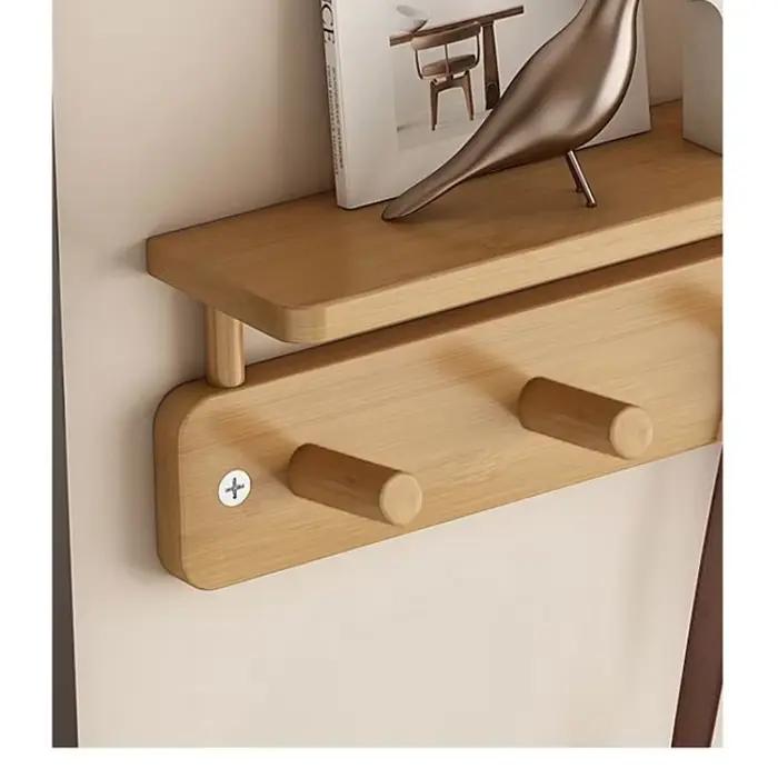 Cintres muraux robustes en bois de bambou, portes d'entrée, porte-manteaux, meubles de salon, vêteme