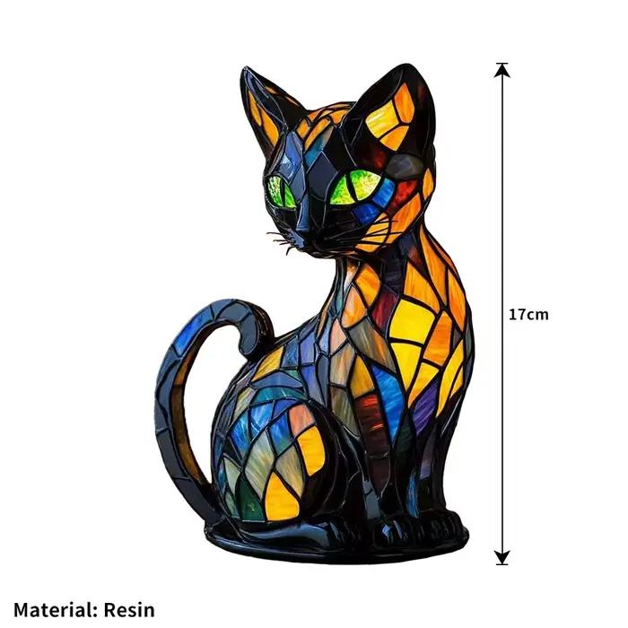 Lampe de chevet Led 3D en forme d'animal et de chat, ornement créatif en résine pour étagère, chambr