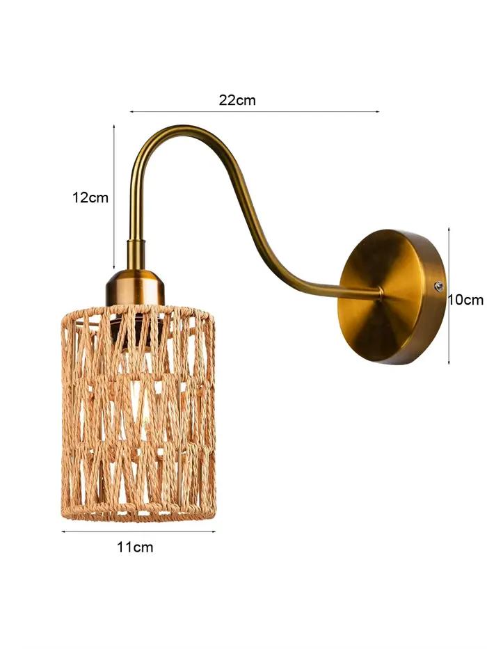 Nouveau rotin Boho applique murale col de cygne chanvre corde appliques pour BeNewdroom, salon maiso