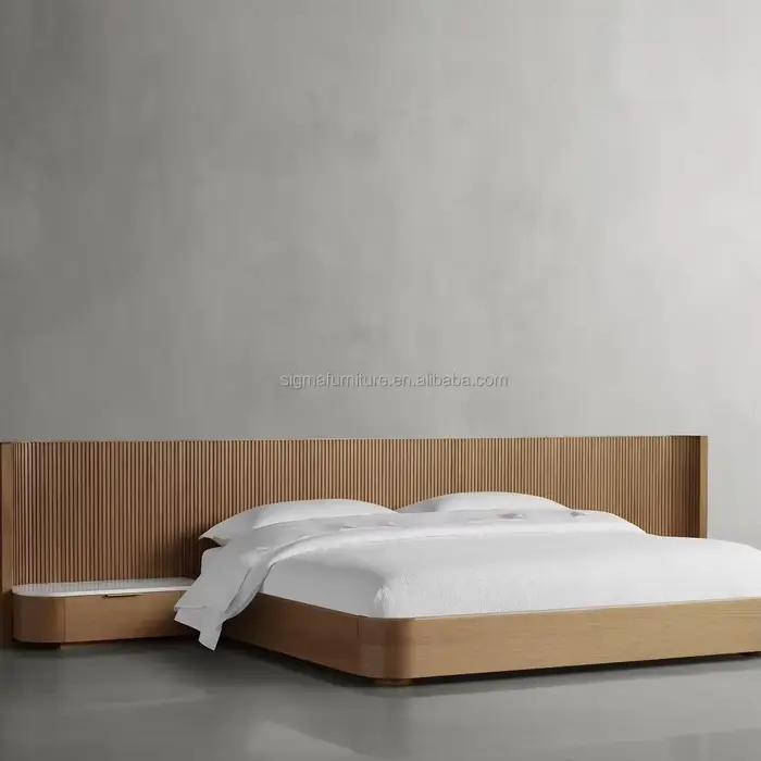 Nouveauté meubles de chambre modernes tête de lit étendue lit Queen Size lit King Size lit en bois T