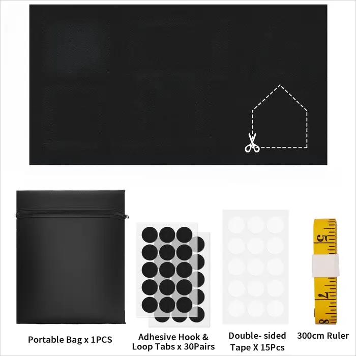 Rideaux occultants 100% pour chambre à coucher, stores de fenêtre portables DIY sans perçage, stores