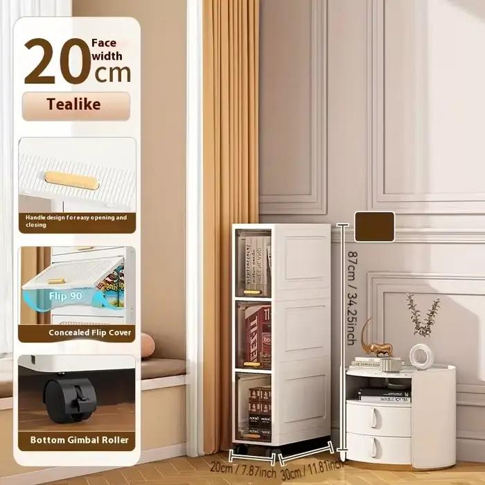 Armoire de rangement mince de 20cm, organisateur roulant étroit à 3/4/5 niveaux avec roulettes, étag