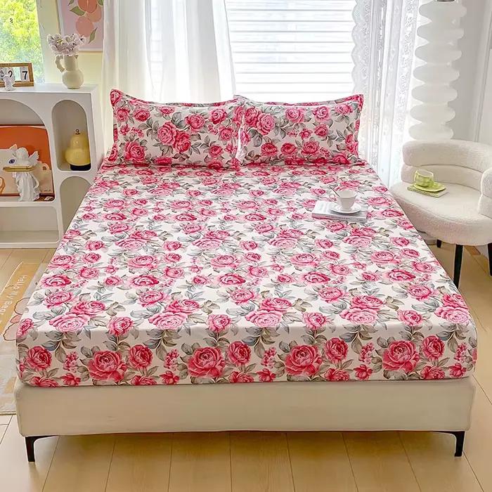 Drap de lit avec bande élastique, drap-housse imprimé à rayures zébrées, ensembles de draps Queen Si