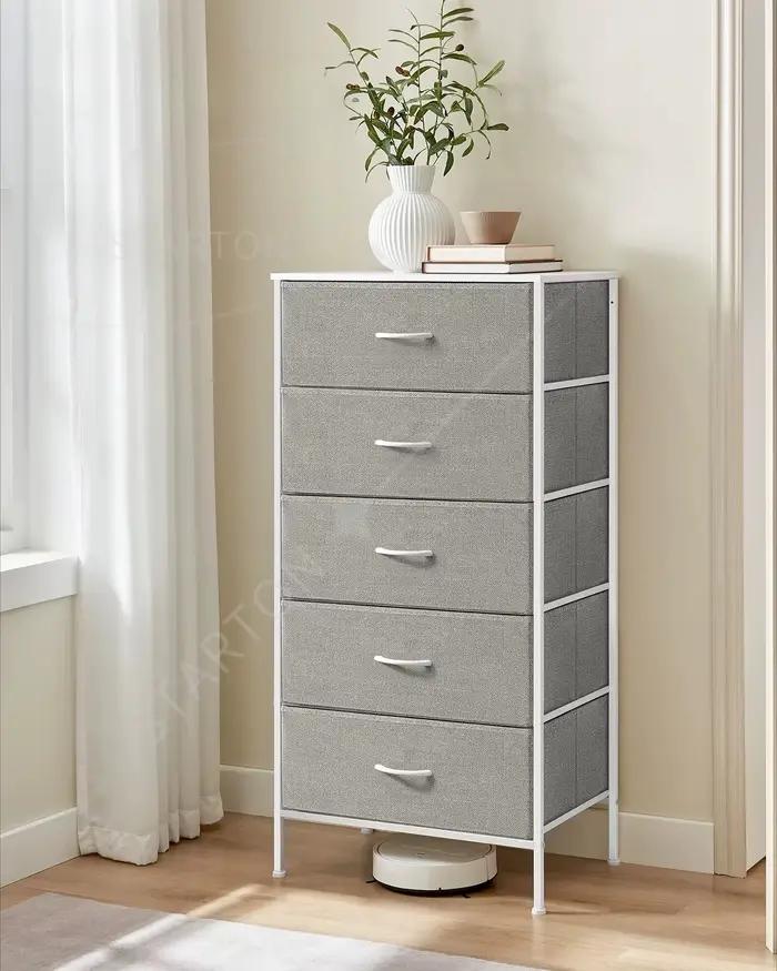 Unité de rangement personnalisable, commode bon marché, 5 tiroirs en tissu, tour de rangement, commo