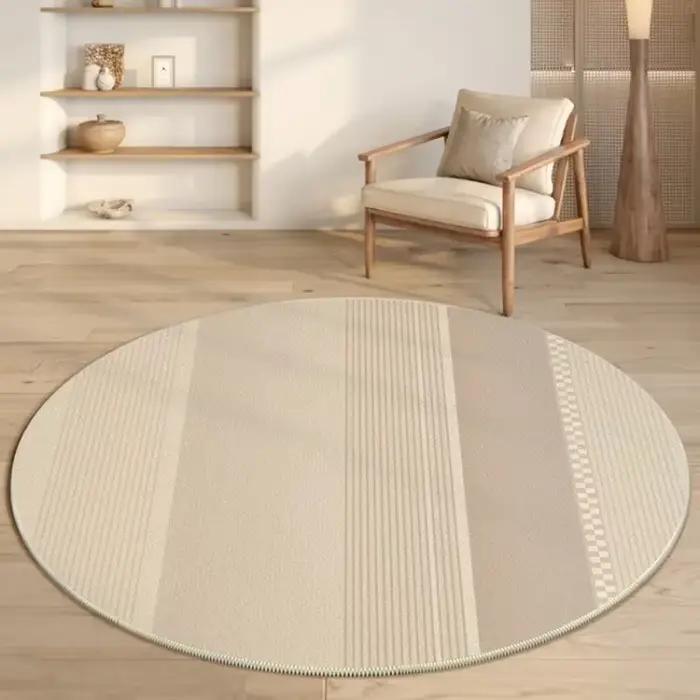 Tapis de Style moderne pour chambre à coucher, décoration de salon minimaliste, rond, antidérapant, 