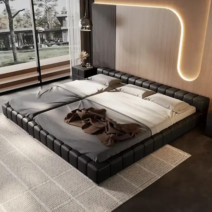 Tête De lit lits De sommeil cadres rembourrés minimalistes lits pleine taille salon étage Camas De C