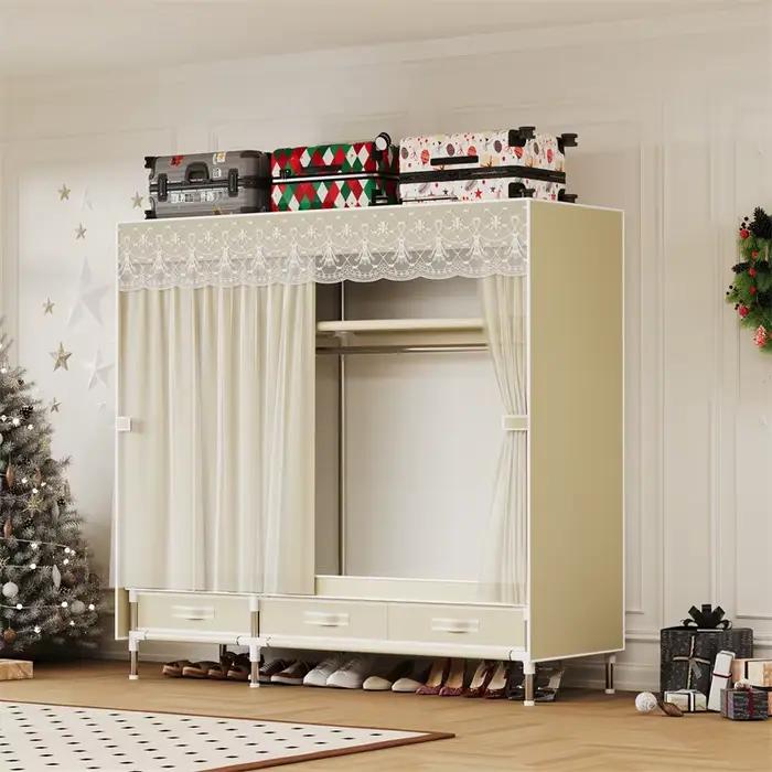 Armoire simple, durable et pratique, facile à assembler, ambiance natale, couverture et tiroirs en m