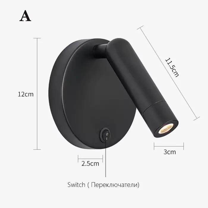Applique murale de chevet nordique avec interrupteur, lampe de lecture rotative minimaliste moderne,