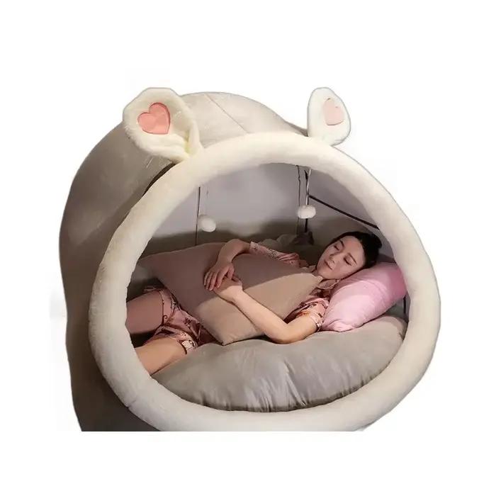 Canapé paresseux au sol, Nid de chat, Coussins de Noël, Coussin d'assise, Tente en peluche mignonne 