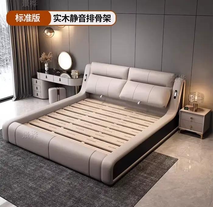 Lampe de chevet esthétique pour chambre à coucher, cadre de lit plateforme double pleine grandeur av