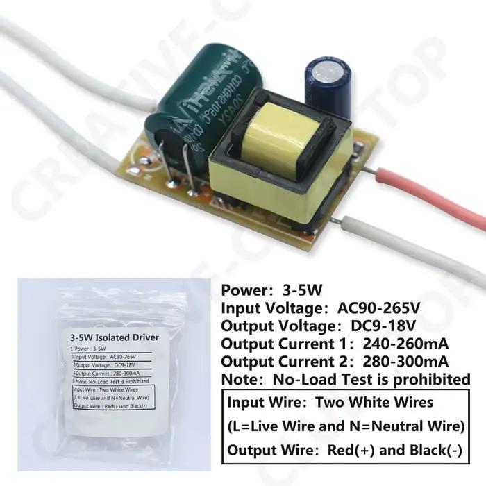 Pilote LED 300mA 8-12W 1-3W 5W 4-7W 12W 18-25W 25-36W, unité d'alimentation LED, transformateurs d'é