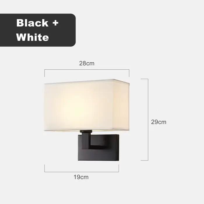 Applique murale LED E27 en tissu de Style américain, design moderne et carré, luminaire décoratif d'