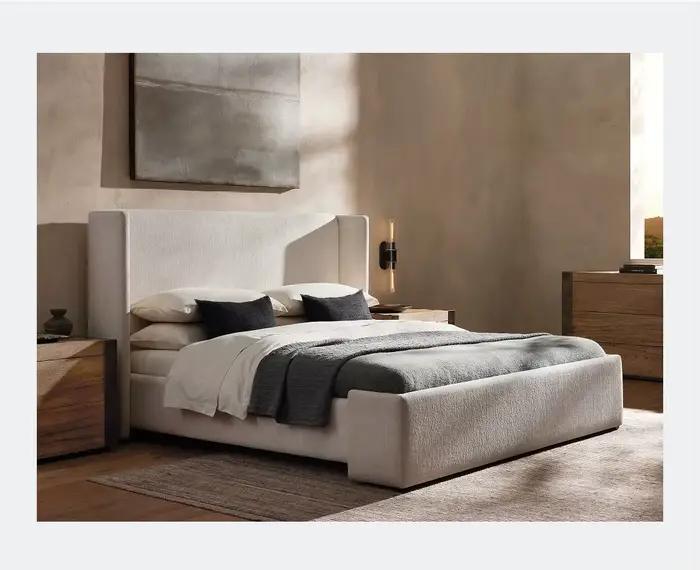 Lit king size de luxe, lits d'hôtel, ensemble de meubles de chambre à coucher, lit rembourré