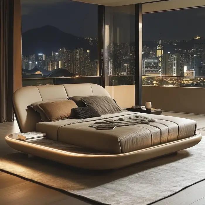 Tête De lit King Size moderne et tendance, Design européen luxueux, Transformr, espace De chambre à 