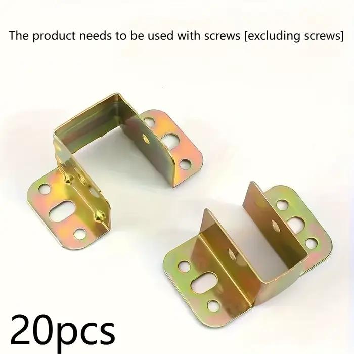 Supports de poutre de lit en métal durables, 20 pièces, épais pour un fixation de meubles Stable, po