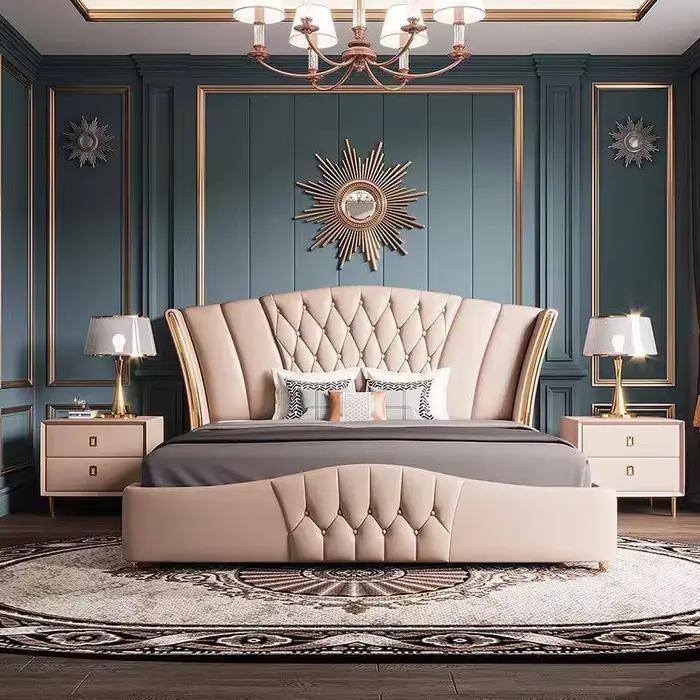 Meubles de chambre à coucher de luxe modernes, Queen et King Size, nouveau Design, lit d'hôtel en cu