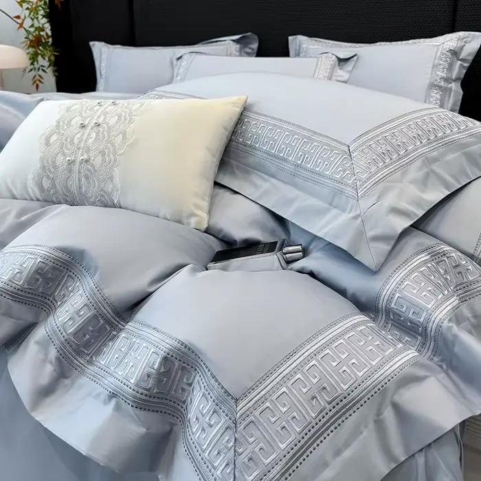 Parure de lit 100% coton pur, ensemble de literie de Style hôtel, housse de couette de luxe, feuille