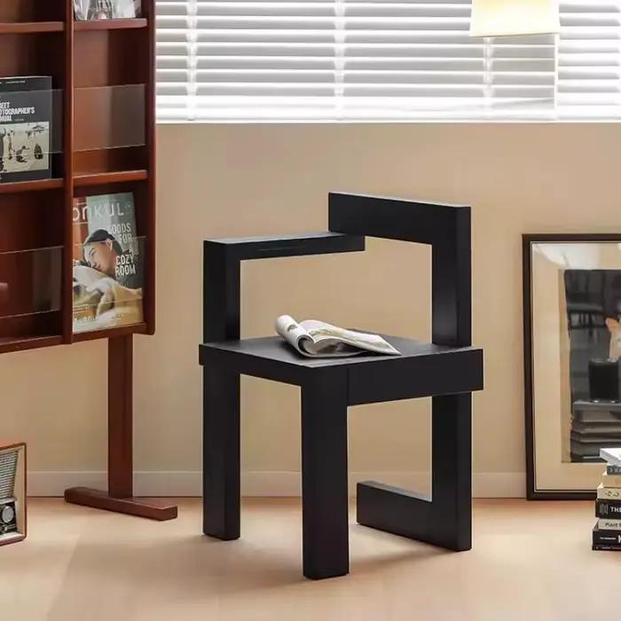 Chambre à coucher salle à manger décor luxe en bois massif créatif salon chaises bloc de constructio