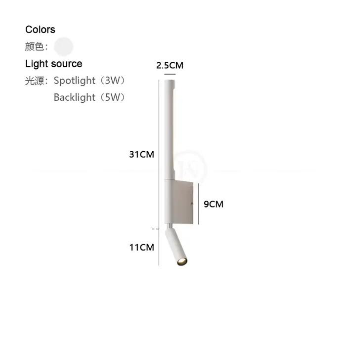 Applique de chevet rotative à 330 degrés, lampe de lecture réglable avec interrupteur, minimaliste, 