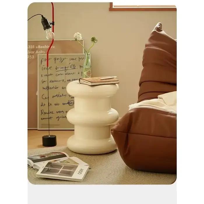 Ottoman tabouret bas Table d'appoint repose-pieds repose-pieds Memphis ABS plastique bord rond Pilas