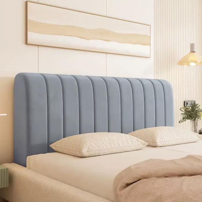 Housse de tête de lit en velours épais et doux, de luxe, moins chère, couleur unie, protection intég