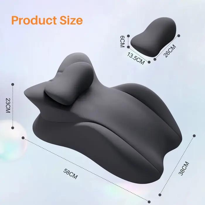 Oreiller ergonomique en mousse à mémoire de forme, oreiller multi-positions avec housse amovible, or