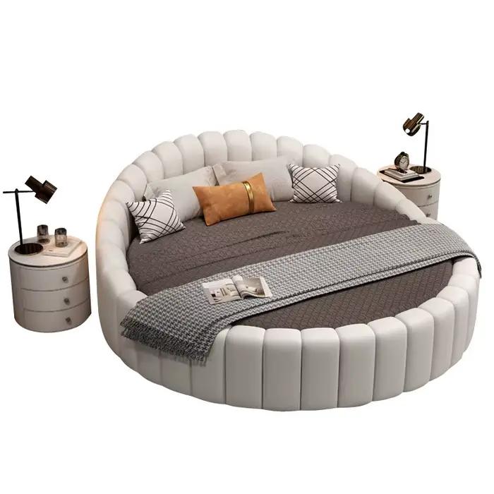 Lits japonais pour chambre à coucher, esthétique unique, lit double moderne, cadres de lit king size