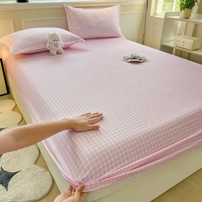 Drap-housse de Style écossais, couvre-lit élastique doux pour la peau, pour chambre de filles et de 