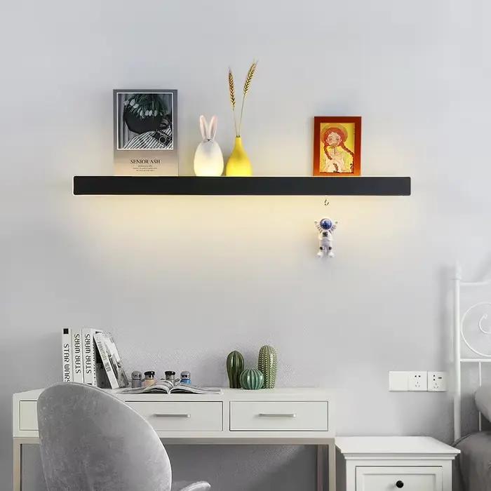 Chambre tête de lit étagère applique murale nordique moderne Simple longue bande salon décor à la ma