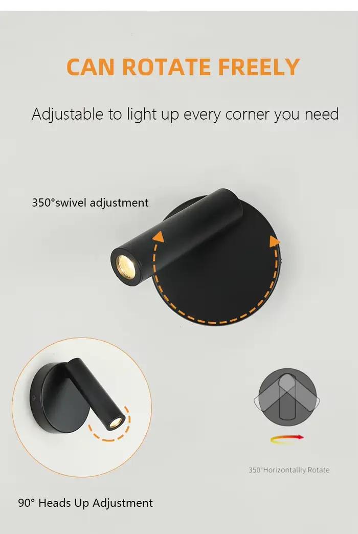 Applique murale LED réglable, lampe de lecture de chevet créative pour hôtel, chambre à coucher, étu