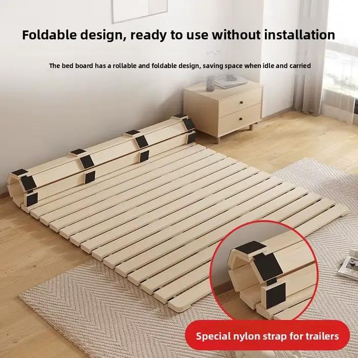 Sommier en bois massif, support lombaire, pliable, base de lit tatami, respirant, antidérapant, sile