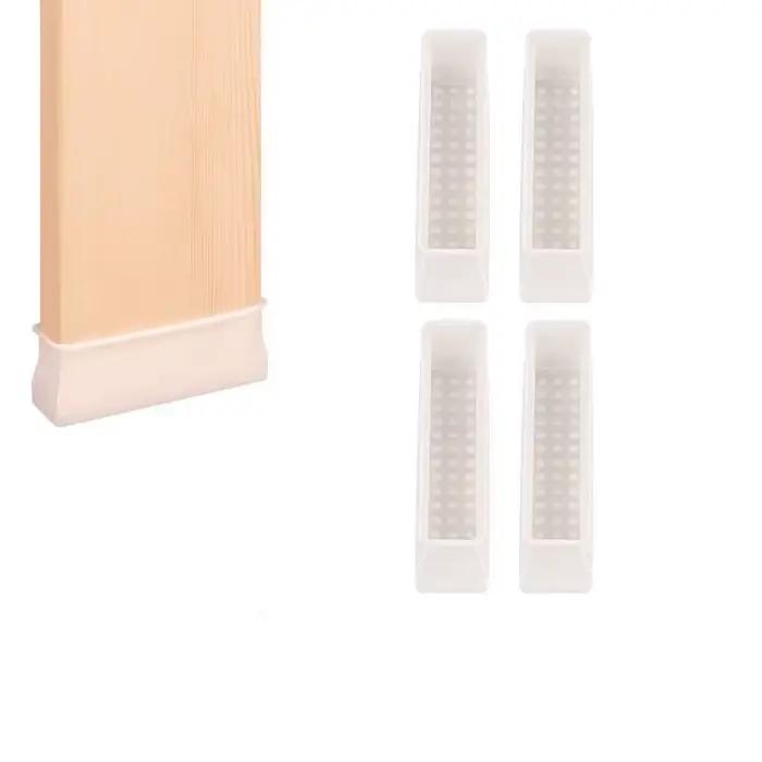 Capuchons de pieds de chaise anti-ald, housse de pieds rectangulaire en silicone pour canapé en bois