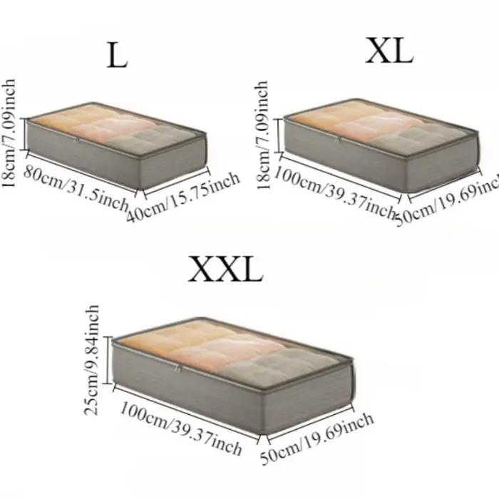 Conteneurs de rangement sous le lit, bacs organisateurs polyvalents rectangulaires, sacs de rangemen