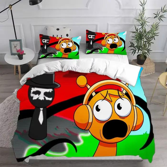 Sprunki ensembles de literie housse de lit couette housse de couette taie d'oreiller 2-3 pièces ense