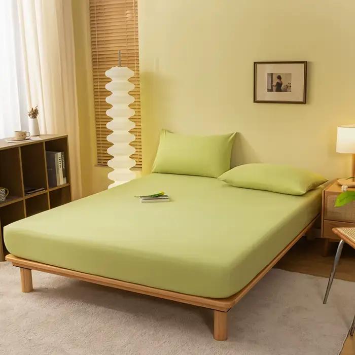 Drap-housse de couleur unie, housse de matelas simple, Double, Queen Size, 140x190, 200x220, avec ba
