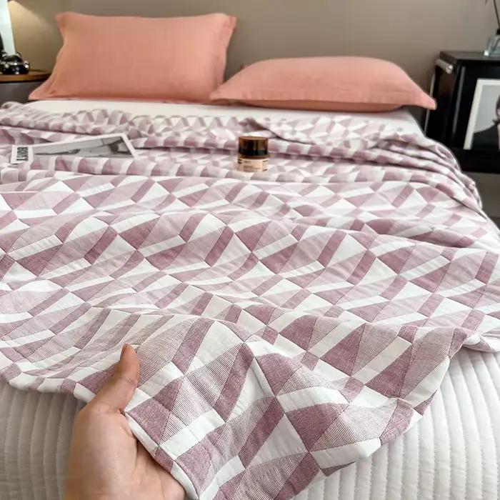 Couverture en mousseline 100% coton pour lit, gaze respirante, légère et douce, pour toutes saisons,