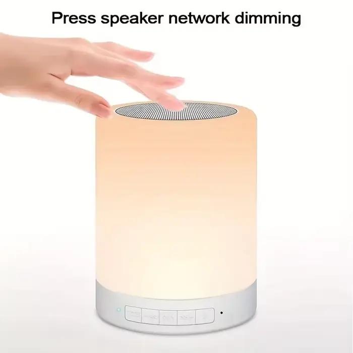 Lampe de Table de chevet sans fil Bluetooth, avec haut-parleur tactile, LED colorée, variateur de nu