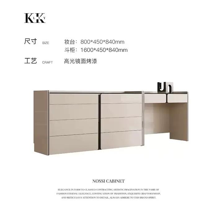 Organisateur de bijoux, miroir de coiffeuse de luxe, meuble de chambre à coucher pour filles, commod