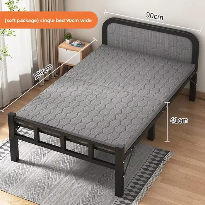 Lit pliant compact pour chambre d'étudiant, lit d'appoint d'angle pliable avec cadre en acier, solut