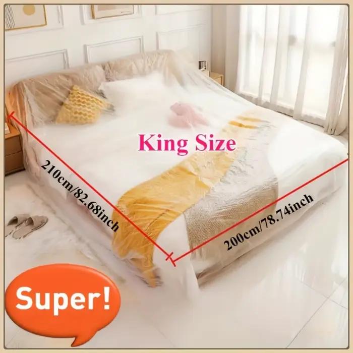 Lot de 2 housses de lit extra larges, protège-matelas, en plastique jetable, gain de place, prêtes à