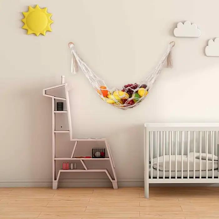 Hamac de rangement Boho en peluche, hamac en peluche, jouets en peluche, coin de chambre, Mesh, déco