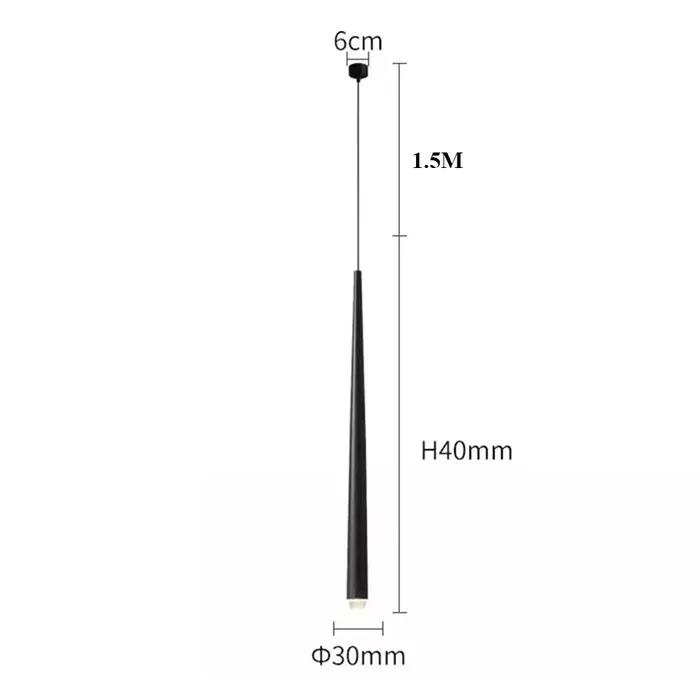 50CM Bronze Long Tube LED lampe suspendue chambre chevet suspension lampe île boutique Bar cuisine s