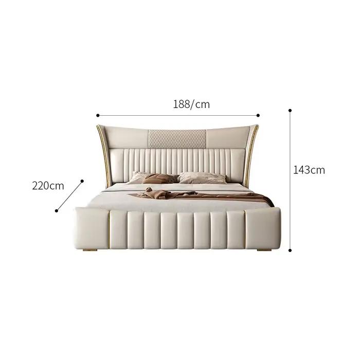 Lit en cuir de haute qualité, moderne et Simple, lit Double de luxe, chambre principale, nouveau lit