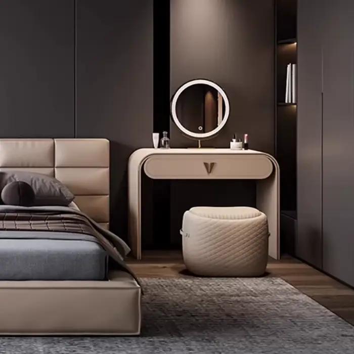 Coiffeuse au Design moderne, style nordique De luxe, rangement esthétique, miroir De maquillage, meu
