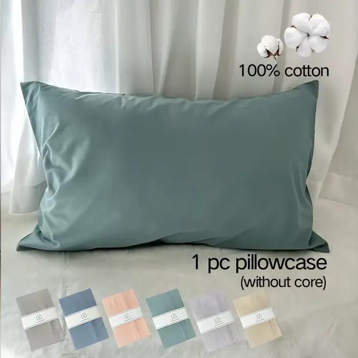 Taie d'oreiller en percale de coton 200T, 60x80cm, housse de coussin, douce et confortable, housse d